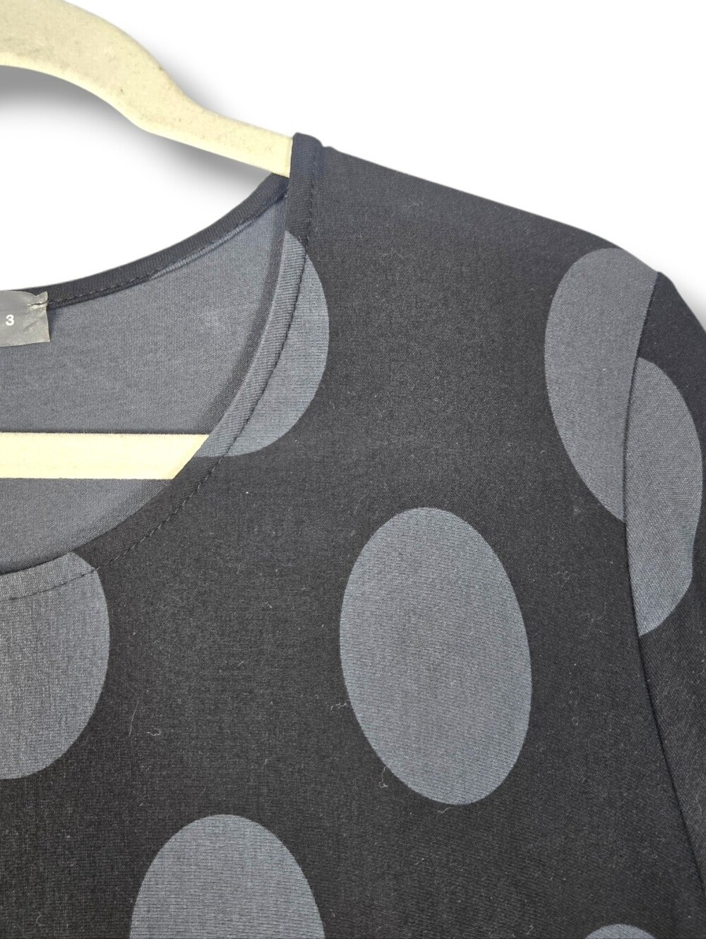 Alembika Dot Hi Lo Black Grey Tunic Top Size 3 10 / 12 - Picture 16 of 16